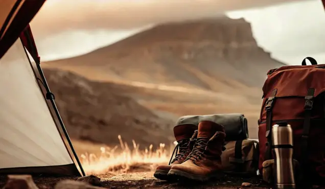 Снимка на палатка, обувки, раница - Професионална уеб разработка за бизнес нужди и дигитални проекти - УебКома ООД