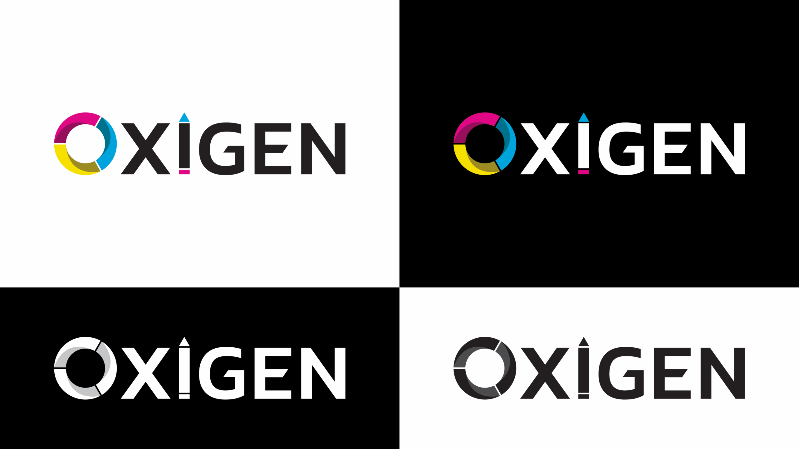 Варианти на лого "Oxigen" - Професионална уеб разработка за бизнес нужди и дигитални проекти - УебКома ООД