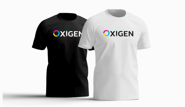 Мокъп на тениска "Oxigen" - Професионална уеб разработка за бизнес нужди и дигитални проекти - УебКома ООД