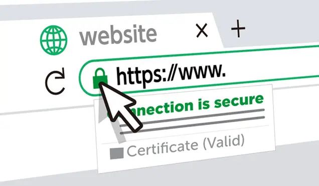 Илюстрация изобразяваща сигурна уеб страница - Професионална уеб разработка за бизнес нужди и дигитални проекти - УебКома ООД